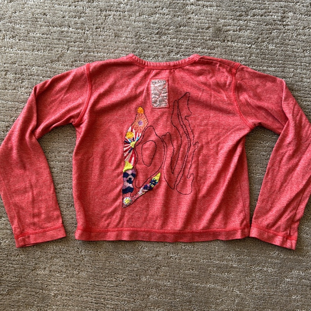 Da-Nang Kids Red Long Sleeve Henley Tee